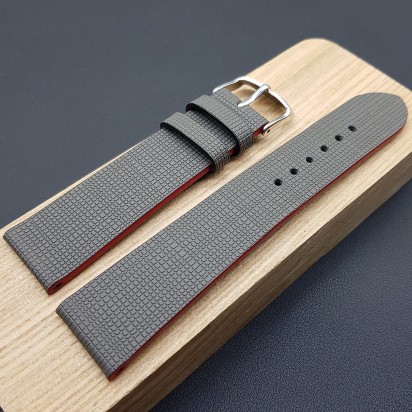 Ремешок ручной работы серого цвета от REMENMASTER для часов 22 мм артикул M090-22-20