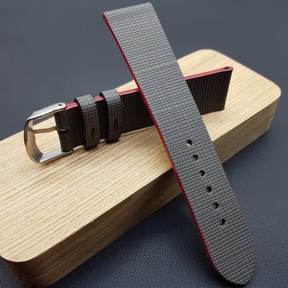 Ремешок ручной работы серого цвета от REMENMASTER для часов 22 мм артикул M090-22-20