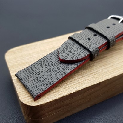 Ремешок ручной работы серого цвета от REMENMASTER для часов 22 мм артикул M090-22-20