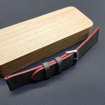 Ремешок ручной работы серого цвета от REMENMASTER для часов 22 мм артикул M090-22-20