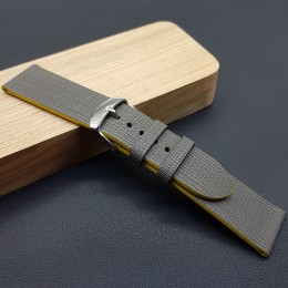 Ремешок ручной работы серого цвета от REMENMASTER для часов 22 мм артикул M144-22-20