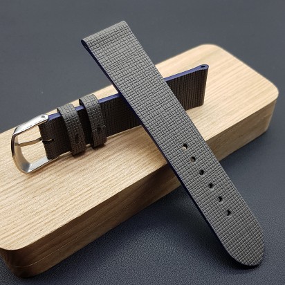 Ремешок ручной работы серого цвета от REMENMASTER для часов 22 мм артикул M260-22-20