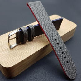 Ремешок ручной работы серого цвета от REMENMASTER для часов 22 мм артикул M261-22-20