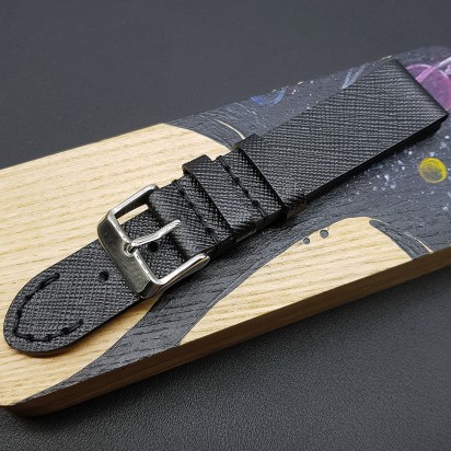 Ремешок черного цвета от RemenMaster для часов 22 мм артикул M288-22-20