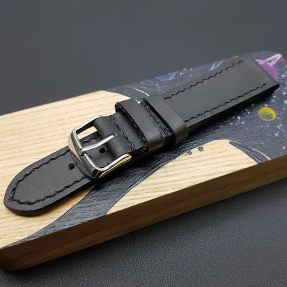 Ремешок черного цвета от RemenMaster для часов 22 мм артикул M293-22-20