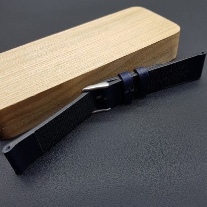 Ремешок ручной работы из кожи синего цвета от REMENMASTER для часов 22 мм артикул M120-22-20