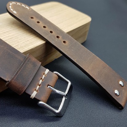 Ремешок из кожи с пулл-ап эффектом от RemenMaster для часов 22 мм артикул M299-22-20