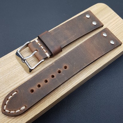Ремешок из кожи с пулл-ап эффектом от RemenMaster для часов 22 мм артикул M299-22-20