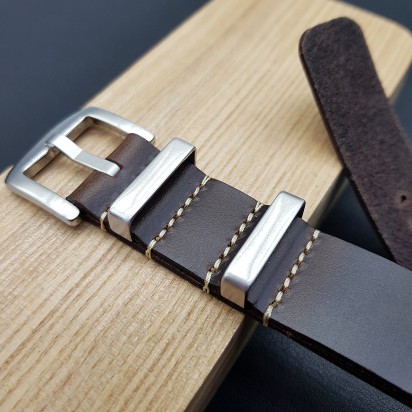 Сплошной ремешок из натуральной кожи для часов с размером креплений 20 мм артикул LSR002-20-20