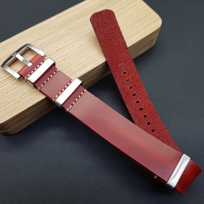 Сплошной ремешок из натуральной кожи для часов с размером креплений 20 мм артикул LSR003-20-20