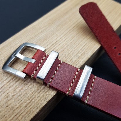 Сплошной ремешок из натуральной кожи для часов с размером креплений 20 мм артикул LSR003-20-20