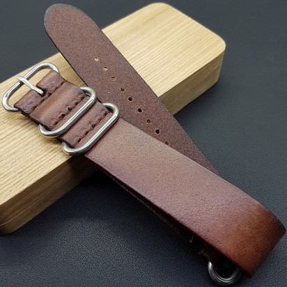 Сплошной ремешок из натуральной кожи для часов с размером креплений 24 мм артикул LSR006-24-24