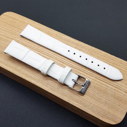 Ремешок белого цвета кожаный для наручных часов 20 мм CRW489-20-18